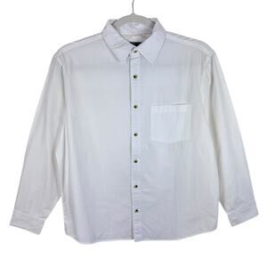 Dakota NWOT White 100% Cotton Long Sleeve Collared Button Up Shirt Size XL